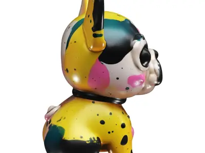 Dog Painting Low-poly 3D model