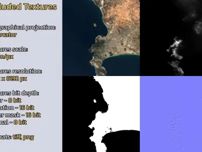 Cape Town South Africa City Landscape 3D Model 3D model