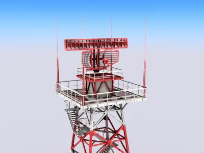 Big Radar Tower Low-poly 3D model