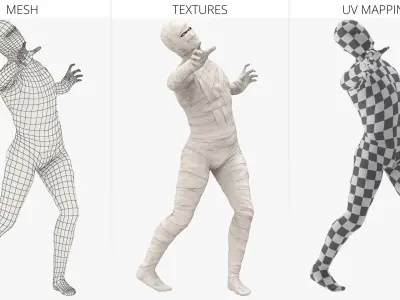  Mummy in Clean Bandage Rigged for Maya 