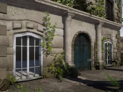 Ancient modular building Low-poly 3D model