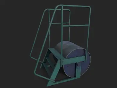 Old Playground Props Set Low-poly 3D model