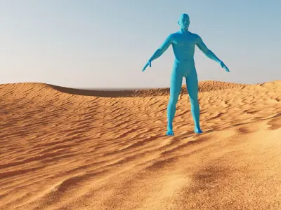 Desert sand dune PBR Low-poly 3D model