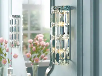 Isadora Light Chrome Flush Mounted Sconce 3D model