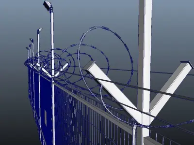 Security Razor Wire Fence 3D model