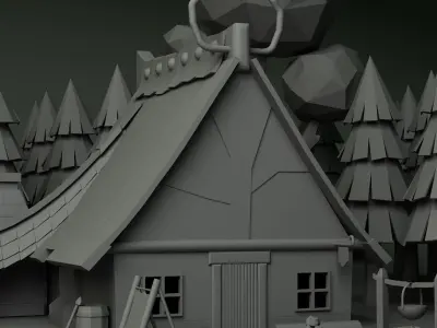 Senario Low-poly 3D model