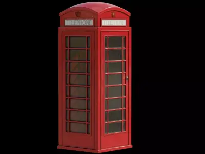 London red telephone booth Low-poly 3D model