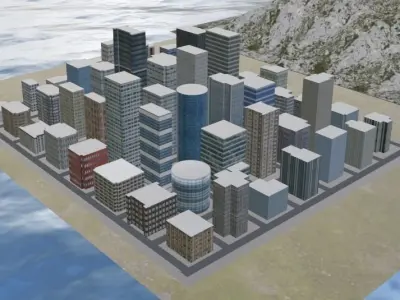 Huge city Free low-poly 3D model