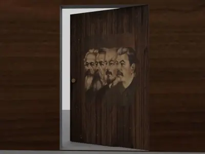 Soviet door Low-poly 3D model
