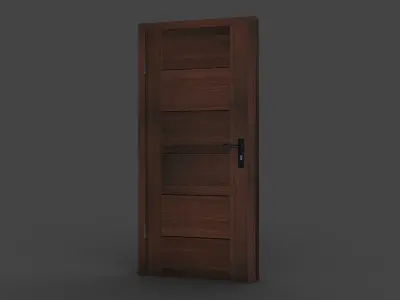Wooden Door M1 Low-poly 3D model