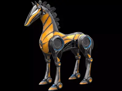 Horse Robot Low-poly 3D model