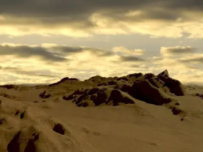 Badlands Mountains Terrain Pack Low-poly 3D model