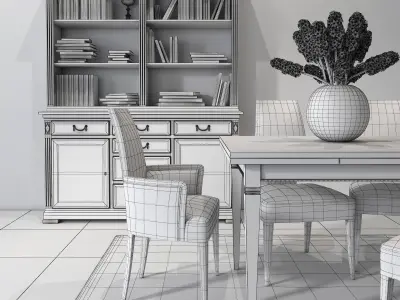 Selva Dining room set 02 3D model