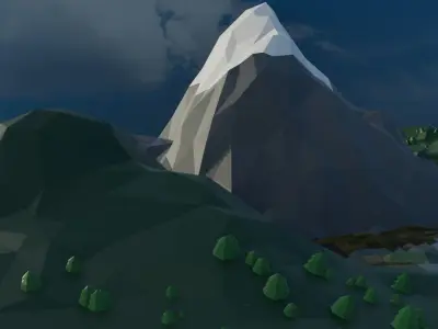 Mountain Environment Low Poly 3D model