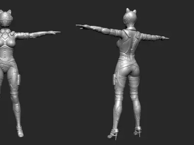 exosuit fighter women 3D model