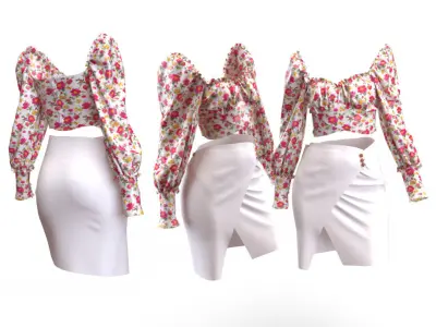 Dress and Skirt Free low-poly 3D model