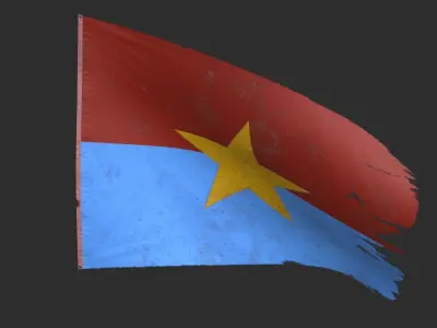 The flag of the Viet Cong Low-poly 3D model