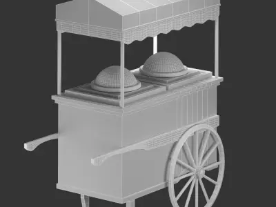 Ice cream cart Low-poly 3D model