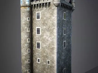 Scrabo Tower Low-poly 3D model