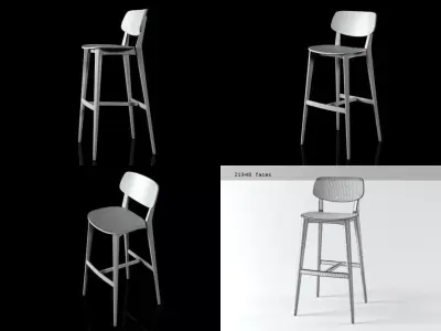 barstool d bar stools 3D model