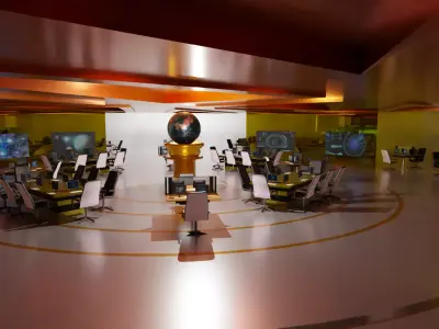 Sci-Fi Command Center Low-poly 3D model