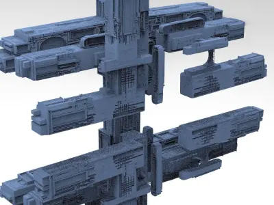 Sci-Fi City Maze Labyrinth blocks 1 3D model