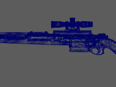 Modern Kar98-S Sniper Rifle Low-poly 3D model
