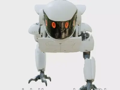 Advanced Humanoid Robot with Mechanical Arms Low-poly 3D model