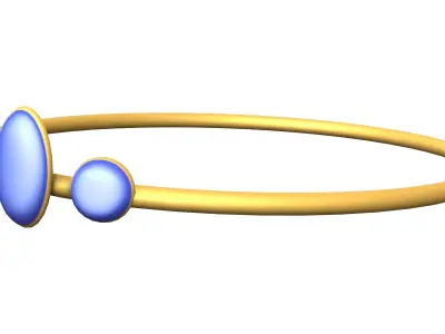 Princess Tiara With Blue Stones Low-poly 3D model