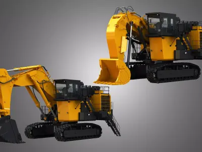 EX8000-6 - Mining Excavator and Shovel  2 in 1 3D Model Pack