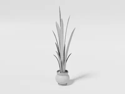 Tall plant pot Free low-poly 3D model