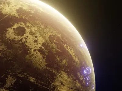 Planet Space Ready to game Low-poly 3D model