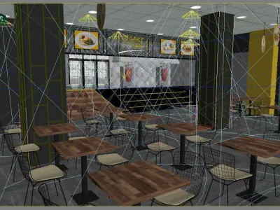 Turkish Doner Restaurant  Low-poly 3D model