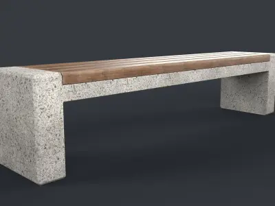 Modern Outdoor Bench 74 PBR Game Ready Low-poly 3D model