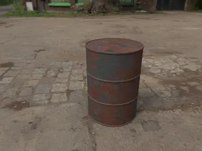 Rusty Barrel Style 2 Low-poly 3D model