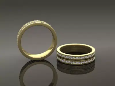 Double Stack Diamond Infinity Band Mix Size 3D print model