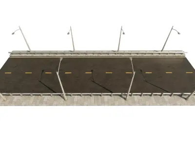 Modular ROAD PACK game-ready Low-poly 3D model