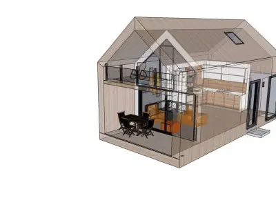 mountain cabin exterior 3d model Free low-poly 3D model