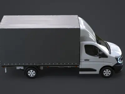  Renault Master 2025 Curtain Box Truck 3D Model 