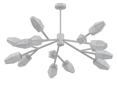 SELESTE modern brass chandelier 3D model