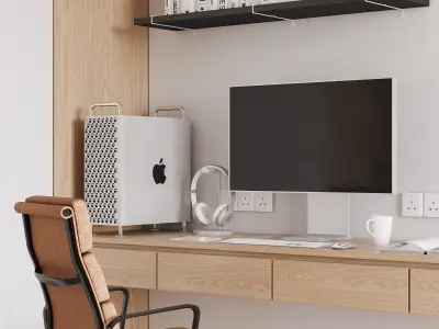 Minimalist modern studio scene 3D model