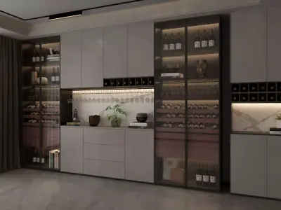 Wine cabinet Rack Cellar 3D model shop