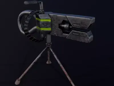 Sci-Fi Machine Gun Low-poly 3D model