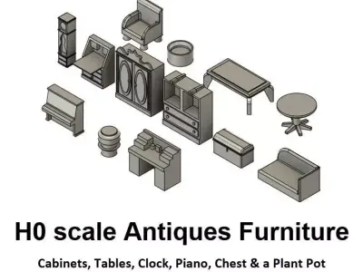 Antiques Furniture - H0 Scale 3D print model 3D print model