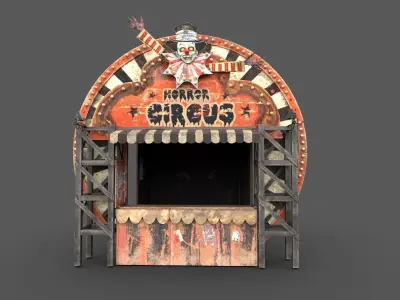 Old Horror Circus Stand 3D model