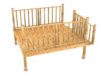 Small Deck for House Low-poly 3D model