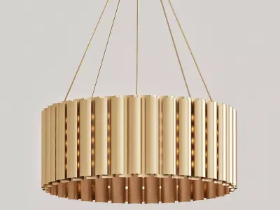 Aurum pendant light made of brass rods 3D model
