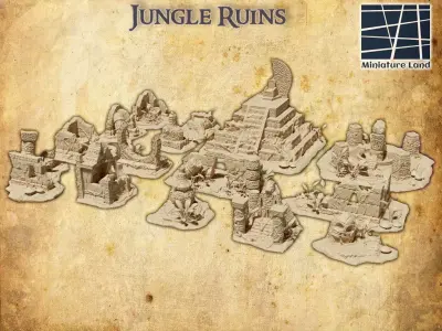 Jungle Ruins Tabletop Terrain 28 MM 3D print model