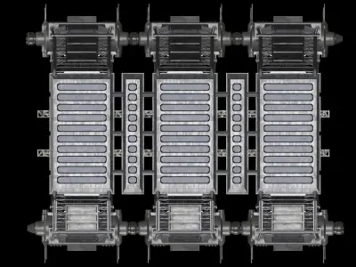 Star Trek NX Orbital Drydock Facility Shipyard Station Low-poly 3D model