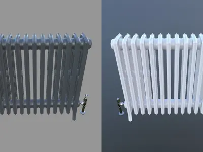 Cast Iron Radiator  Low-poly 3D model